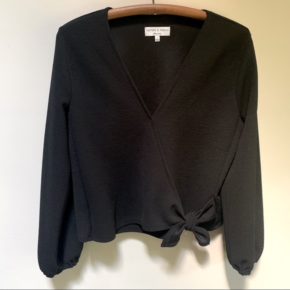 Madewell Texture & Thread ~Crepe Wrap Top - Picture 2 of 10